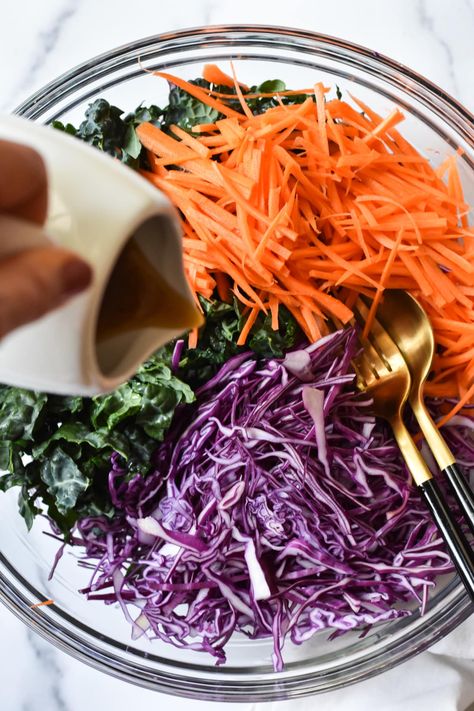 This tangy purple cabbage slaw pairs is a simple healthy side dish and pairs well with tacos, sandwiches or grain bowls. It adds a beautiful pop of color to any meal! Purple Cabbage Recipes, Purple Cabbage Slaw, Grain Bowls, Healthy Side Dish, Vegetarian Cabbage, Purple Cabbage, Grain Bowl, Cabbage Slaw, Cabbage Salad