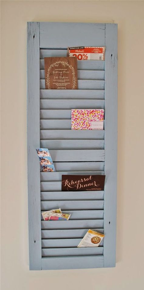 DIY Mail Organizers - DIY Shutter Mail Organizer - Cheap and Easy Ideas for Getting Organized - Creative Home Decor on A Budget - Farmhouse, Modern and Rustic Mail Sorter, Organizer Diy Mail Organizer, Diy Mail, Mail Sorter, Diy Organizer, Diy Shutters, Organizer Diy, Farmhouse Modern, Design Apartment, Mail Organizer