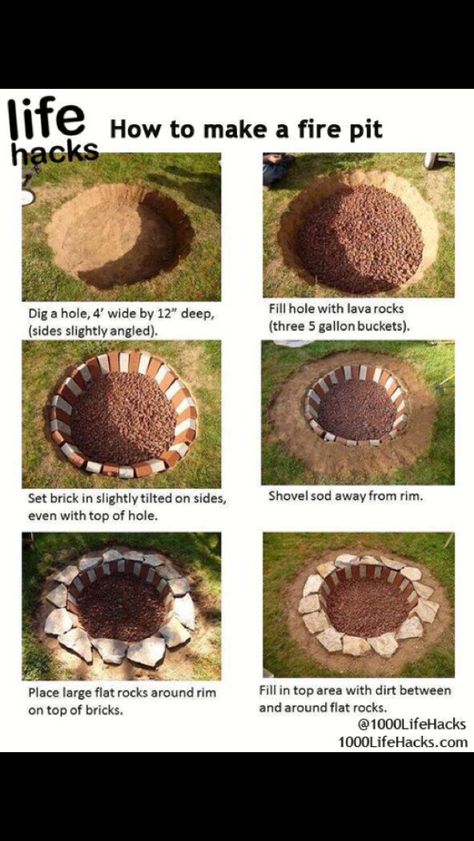 Build A Fire Pit, Diy Fire Pit Ideas, Make A Fire Pit, Make A Fire, How To Build A Fire Pit, Camping Fire, Pelan Rumah, Flower Tower, How To Make Fire