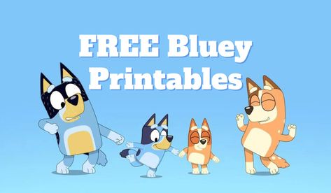 The Best Free Bluey Birthday Party Printables Printable Bluey Characters, Bluey Birthday Banner Printable, Bluey Sticky Gecko Label, This Episode Of Bluey Is Called Sign, 1st Bluey Birthday Party, Bluey Party Labels, Bluey Pin The Tail Game, Bluey 3rd Birthday Party For Girls Ideas, Bluey Thank You Tags