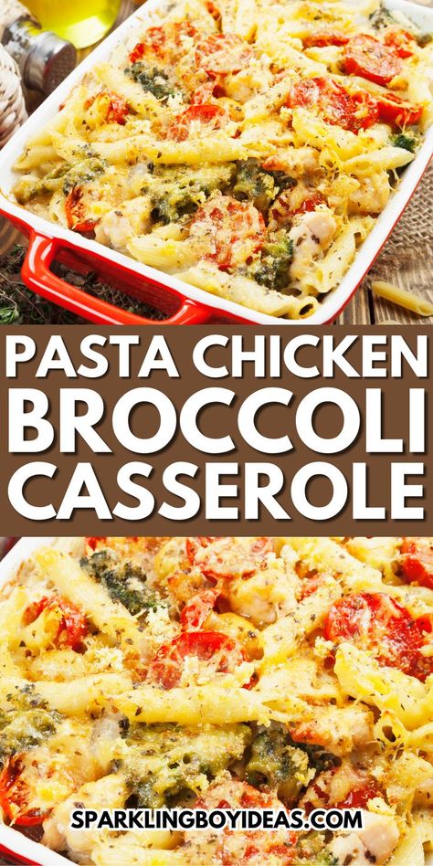 Looking for comfort food recipes? Try our Cheesy Pasta Chicken Broccoli Casserole recipe! This easy weeknight meal combines tender chicken, vibrant broccoli, and creamy cheese in one delicious casserole dish. It's the perfect family dinner idea for busy evenings. If you're looking for casserole recipes, then try this homemade comfort food recipe today! Pasta Chicken Broccoli, Chicken Broccoli Pasta Casserole, Convenient Dinner, Broccoli Casserole Recipe, Chicken Pasta Casserole, Chicken Broccoli Pasta, Homemade Comfort Food, Pasta Chicken, Chicken Broccoli Casserole