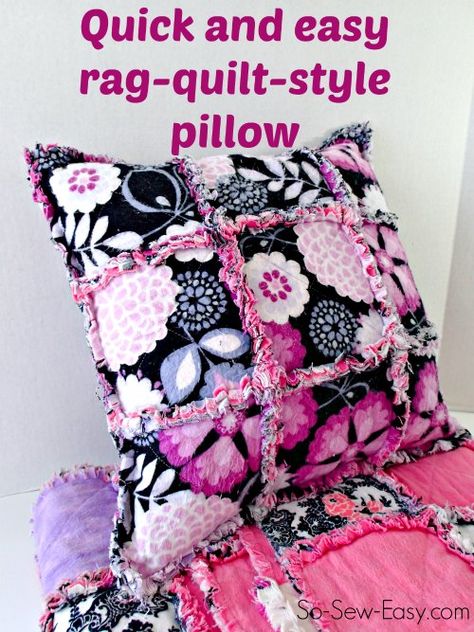 Quilted Pillows Diy, Rag Quilt Pillow, Quilt Pillow Case, Rag Quilt Tutorial, Rag Quilt Patterns, Quilted Pillow Covers, Quilt Pillow, Rag Quilts, Quilt Care