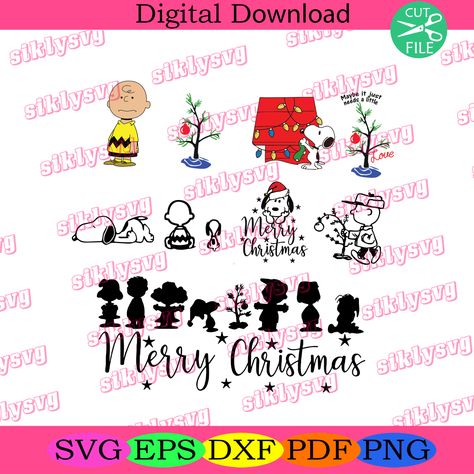 Merry Christmas Snoopy, Charlie Brown Svg, Christmas Svg Files Free, Snoopy Svg, Snoopy Gifts, Christmas Snoopy, Holiday Christmas Party, Snoopy Christmas, Christmas Svg Files