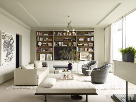 modern white living room by Shawn Henderson Shawn Henderson, Interior Design New York, Nyc Interior Design, American Interior, Design Salon, Home Addition, Built In Bookcase, Living Room Remodel, White Rooms