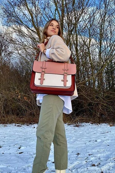 ECOSUSI Laptop Bag for Women 15.6 inch Briefcase Backpack Work Tote Bag PU Leather School Messenger Computer Handbag Briefcase Backpack, White Laptop, Work Bags Laptop, Womens Messenger Bag, Laptop Messenger Bags, Work Tote Bag, Laptop Bag For Women, Work Tote, Work Bag