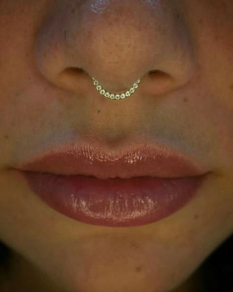 Elegant Septum Piercing, Piercing Nez Septum, Piercings Nose Septum, Nose Piercings Septum, Septum Piercing Rings, Nose Piercing Septum, Piercing Facial, Piercings Bonitos, Piercings Septum