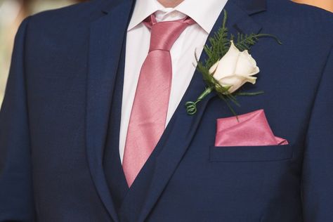 Oliver's Grooms Suit with Dusky Pink Tie and cream rose - Great Hallingbury Manor Navy Suit Pink Tie, Navy Blue Suit Wedding, Grooms Suit, Navy Blue Bridesmaids, Royal Blue Suit, Blue Suit Wedding, Intimate Wedding Ceremony, Manor Wedding, Wedding 2025