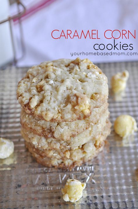 Caramel Corn Cookies recipe - yum! Compost Cookies, Corn Cookies, Caramel Corn, Baked Goodies, Favorite Cookies, Yummy Cookies, Yummy Food Dessert, Cookie Jar, Balanced Diet