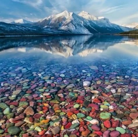 Lake McDonald, Glacier Nat'l Park, Montana Lake Mcdonald Montana, Montana Aesthetic, Glacier National Park Vacation, Monte Everest, Snow Capped Mountains, Lake Mcdonald, Rainbow Rocks, Glacier Park, Glacier National Park Montana