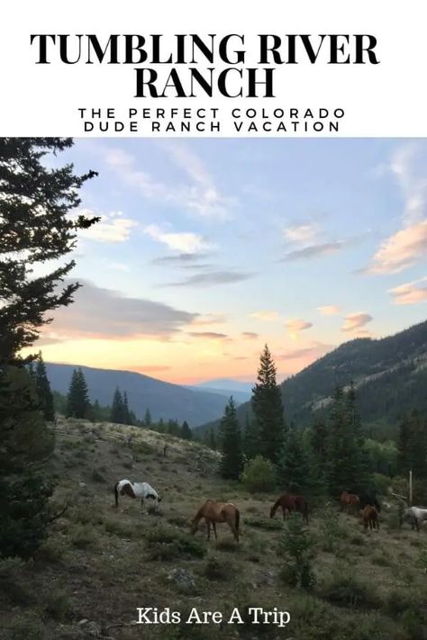 If you are looking for an amazing family dude ranch vacation, look no further. Tumbling River has everything from horses and fishing to mountain climbing and yoga. Get ready to book this once in a lifetime adventure! - Kids Are A Trip |dude ranch| Colorado dude ranch| dude ranch with kids Dude Ranch Vacation, Dude Ranch Vacations, Ranch Vacation, Family Ranch, Hotel Inspiration, Vacation Goals, Colorado Vacation, National Park Vacation, Best Family Vacations