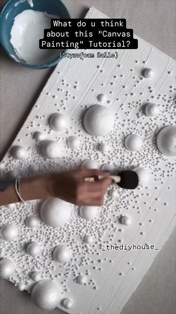 "Cᵣₐfₜ ᵢₙdₑₑd" on Instagram: "There are 2 main reasons why we love to paint on canvas: its pleasing receptivity to the brush and its longevity. 
If you want to create a permanent artwork that will endure for centuries, you can't do any better.

Using styrofoam balls this diy is made beautifully! 
Try it now!
Don't forget to follow my page for more interesting videos and DIY'S AND CREATIVITY.
.
.
.
.
.
#trending #art #artist #artistsoninstagram #diycrafts #craftastherapy #diyprojects #creator #trendy #craft #canvasart #canvas #canvaspainting #tutorials #tutorial #post #arttherapy #artgallery #artistsofinstagram #artofinstagram #diyhomedecor #diyideas #fypage #fy #fypシ" Styrofoam Wall Art, Styrofoam Ball Crafts, Styrofoam Art, Foam Clay, Foam Art, Glitter Wall Art, Glitter Wall, Interesting Videos, Diy Wall Art Decor