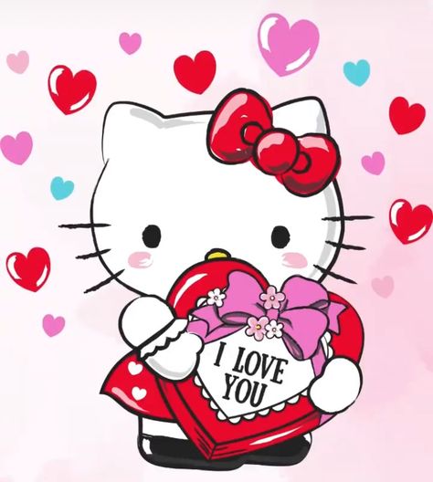 I Love You ❤️ Hello Kitty Valentines Day Wallpaper, Hello Kitty Valentines Day, Hello Kitty Valentines, Valentines Day Wallpaper, Hello Kitty Vans, Kitty Pictures, Walpaper Hello Kitty, Day Wallpaper, Hello Kitty Makeup