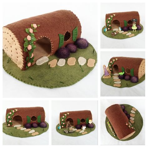 Whimsical Ways: 2015 Log Cottage, Felt Play Mat, Felt House, Imagination Toys, Felt Fairy, Felt Food, Felt Patterns, Make Believe, Woodland Animal