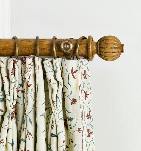 Spare Room Decor, Brass Curtain Rod, Wrap Around Curtain Rod, Brass Curtain Rods, Living Room Antique, Metal Curtain Pole, Robert Kime, Curtain Pole, Wallpaper Furniture