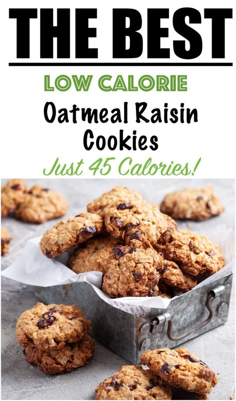 Healthy Recipe for Oatmeal Raisin Cookies - Lose Weight By Eating Homemade Oatmeal Raisin Cookies, Easy Oatmeal Raisin Cookies, Low Calorie Oatmeal, Recipe For Oatmeal, Oatmeal Raisin Cookies Healthy, Best Oatmeal Raisin Cookies, Low Calorie Cookies, Raisin Cookie Recipe, Low Calorie Chocolate