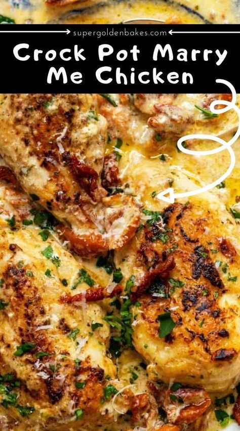 Sundried Tomato Sauce, Chicken Breast Crockpot Recipes, Crockpot Chicken Breast, Marry Me Chicken, Chicken Crockpot Recipes Easy, Easy Crockpot Dinners, Chicken Tender, Sundried Tomato, Crockpot Dishes