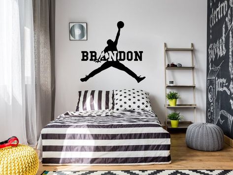 Basketball Theme Room, Millionaire Mansion, Basketball Wall Decor, Basketball Decal, Basketball Wall Decals, Basketball Bedroom, Boys Wall Stickers, Full Bedroom, Basketball Room