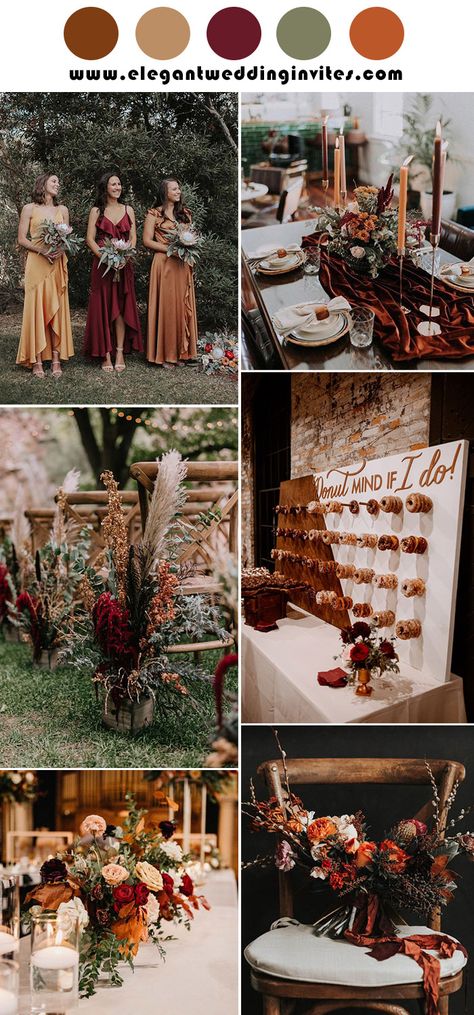 Wedding Palettes, Rust Wedding, Fall Wedding Color Schemes, Rusting Wedding, Wedding Color Pallet, Wedding Themes Fall, On To The Next, Future Wedding Plans, Wedding Theme Colors