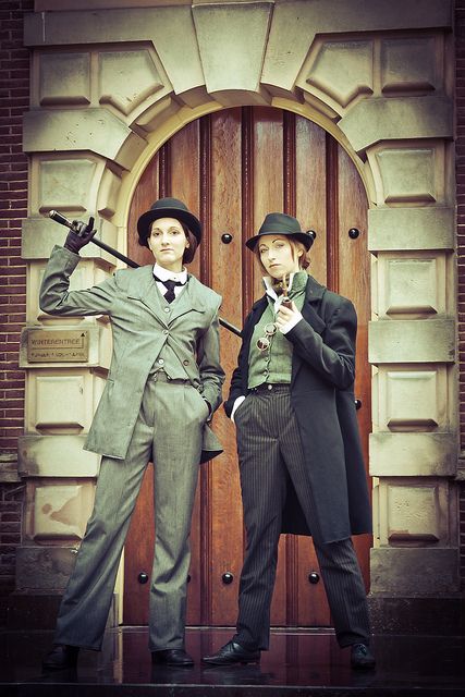 Sherlock Holmes & Dr. Watson, Eva & Hilke by Qsimple, via Flickr    BRB, rethinking all my wardrobe choices Holmes And Watson Costume, Dr Watson Costume, Sherlock And Watson Costume, Female Sherlock Holmes Costume, Sherlock Holmes Inspired Outfits, Sherlock Holmes Outfit, Sherlock Holmes Cosplay, Sherlock Holmes Costume, Sherlock Holmes Watson