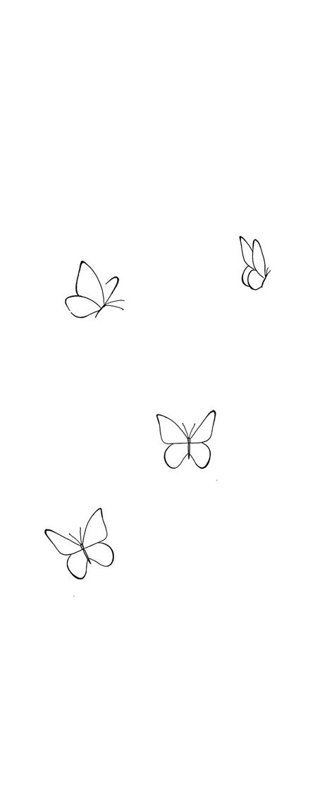 4 Butterfly Tattoo Small, 4 Small Butterflies Tattoo, Simple Butterfly Background, How To Draw Small Butterflies, Simple 3 Butterfly Tattoo, Small Cute Butterfly Tattoos, Parents Tattoos Honoring, Butterfly Doodle Tattoo, Dainty Butterfly Drawing