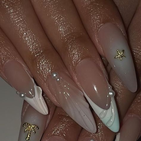 NAILS BY LILI on Instagram: "coachella mermaid 🩵🧜‍♀️⭐️
.
.
#almondnails #squarenails #pinkfrenchnails #nailinspo #hellokittynails #valentinobeautypure #lanails #nailtech #nailart  #whitenails #ombrenails #airbrushnails #glitternails #pinknails #chromenails #goldnails" French Tip Mermaid Nails, Mermaid Nails Square, Square Mermaid Nails, Black Mermaid Nails, Airbrush French Tip Nails, White Mermaid Nails, Pink Mermaid Nails, Coachella Nails, Pink French Nails