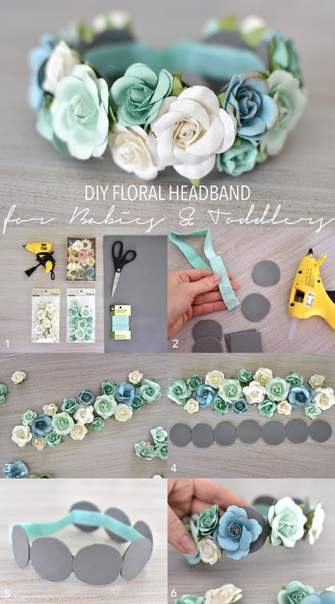 DIY Floral Headband for Babies and Toddlers Infant Headbands Diy Tutorials, Flower Headband Diy, طفلة حديثة الولادة, Headband Diy, Floral Diy, Diy Baby Headbands, Buat Pita, Fleurs Diy, Headband Tutorial