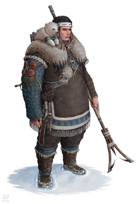 ArtStation - Nanuk the Inuit Hunter, Little Guo Inuit Clothing, Icewind Dale, Inuit People, Armadura Medieval, Tik Tok Videos Funny, Tik Tok Videos, Dnd Art, Fantasy Rpg, Fantasy Inspiration