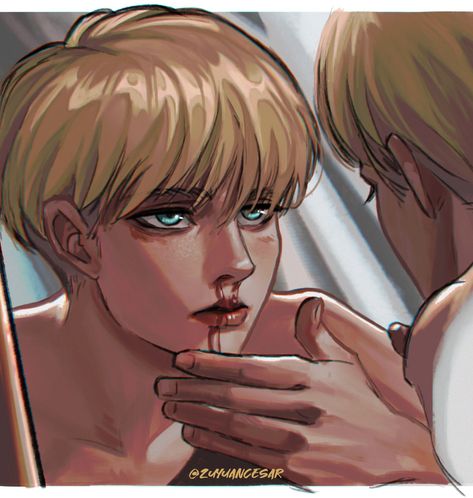 ArtStation - DAMAGED, ARMIN ARLRT, Zu Yuan Cesar Armin Snk, Aot Armin, Eren Aot, Snk Cosplay, Japon Illustration, Attack On Titan Fanart, Attack On Titan Art, Eren Jaeger, Levi Ackerman