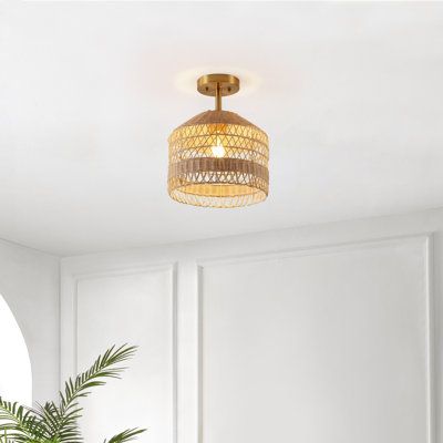 Woven Semi Flush Mount Light, Rattan Semi Flush Mount Light, Rattan Flush Mount Light, Rattan Flush Mount, Dynamic Angles, Rattan Light Fixture, Boho Lighting, Pool Bath, Rattan Shades