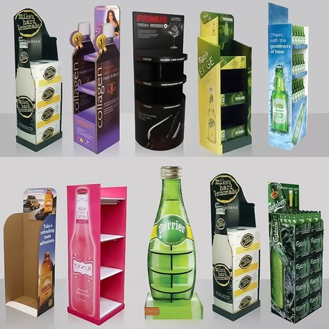 Retail Supermarket Corrugated Cardboard Paper Floor Beer Bottle Wine Display Stand Cosmetic Display Design, Pdq Display, Paper Shelves, Design Assignments, Mikes Hard Lemonade, Beer Stand, Cardboard Display Stand, Pallet Display, Cosmetics Display Stand