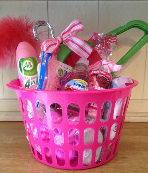 Cleaning Buisness, College Gift Baskets, Boyfriends 21st Birthday, Dorm Gifts, Graduate Gifts, Mini Baskets, Homemade Gift Baskets, Housewarming Gift Baskets, Boyfriend Gift Basket