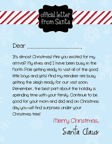 FREE Letter From Santa Printable for the kiddos! See 20 More FREE Holiday Printables on www.prettymyparty.com. Free Letters From Santa Printable, Letter For Santa Free Printable, Free Santa Letter Printable, Santa List Printable Free, Letters From Santa Printable Free, Letter From Santa To Kids Free Printable, Dear Santa Letter Printable Free, Letter To Santa Free Printable, Free Holiday Printables