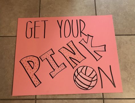 Pink Out Posters Basketball, Pink Out Fnl Posters, Senior Volleyball Posters Ideas, Volleyball Pink Out Ideas, Dig Pink Poster, Pink Out Poster Ideas, Pink Out Volleyball Posters, Pink Out Signs, Pink Out Game Posters