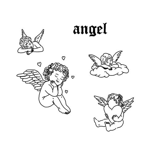 Baby Angel Tattoo Designs, Angels Tattoo, Baby Angel Tattoo, Cupid Tattoo, Cherub Tattoo, Anklet Tattoos, Tattoos For Women Half Sleeve, Cloud Tattoo, Angel Tattoo Designs