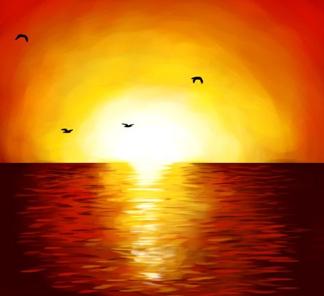 Sunset Speed Painting by *MikeMeth on deviantART Big Sunset Painting, Sunrise Painting Simple, Sun Set Painting, Sunrise Acrylic Painting, Sunrise Art Painting, Sunrise Paintings, Sunrise Drawing, Acrylic Sunset, Simple Sunset