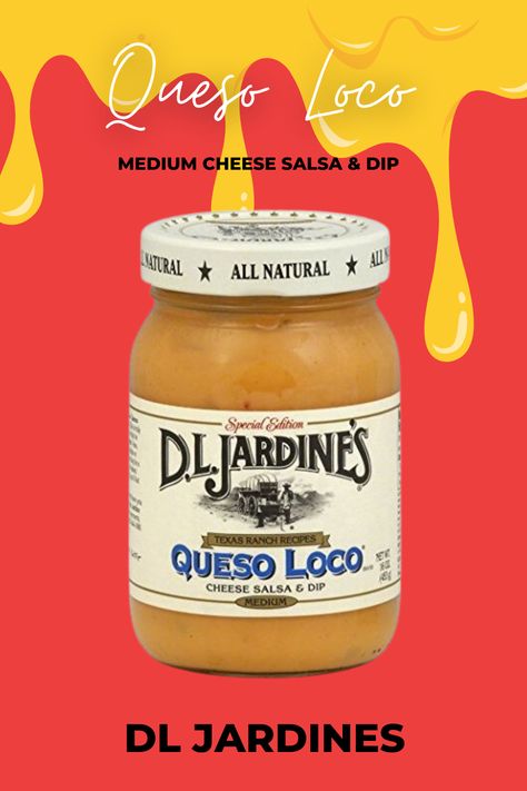 Add a burst of flavor to your snacks with D.L. Jardines Queso Loco medium cheese salsa & dip. This versatile dip is perfect for nachos, tacos, and more, delivering a rich, cheesy taste with a spicy kick. #CheeseSalsa #CheeseDip Cheese Dip For Nachos, Mexican Nacho Cheese Sauce, Queso Nacho Cheese Sauce, Best Homemade Nacho Cheese Sauce, Spicy Cowboy Queso Dip, Cheese Salsa Dip, Nachos Cheese, Nachos Cheese Dip, Salsa Dip