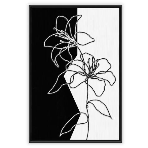 Abstract Art Stencil, Stitching Canvas Art, Black Canvas Line Art, Canvas Stitching Art, Line Art Painting Canvases, Outline Painting Canvas, Needle Art On Canvas, Thread Painting On Canvas, Embroidery On Canvas Diy