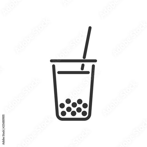 Stock Image: Bubble Milk Tea. Vector icon Bubble Tea Icon, Tea Icon, Tea Vector, Bubble Milk Tea, Tea Store, Bubble Tea, Milk Tea, Graphic Design Illustration, Vector Icons