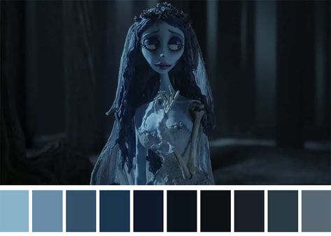 Corpse Bride (2005) Dir. Tim Burton, Mike Johnson Color In Film, Movies Scenes, Movie Color Palette, The Corpse Bride, Famous Movie Scenes, Movie Board, Cinema Colours, Black And White Movie, Tim Burton Films