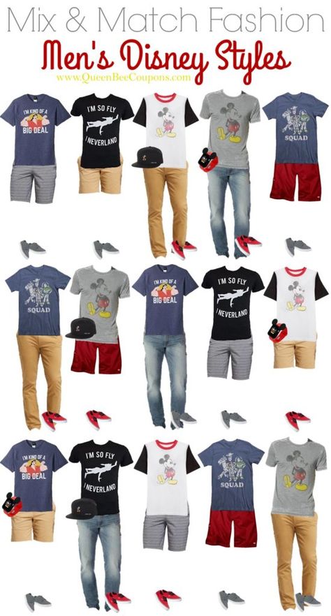 Disneyland Outfits For Men, Disney Outfit For Men, Disney World Mens Outfits, Mens Disney Outfit Ideas, Disney Inspired Outfits For Men, Disney World Outfits Men, Disney Outfits For Boys, Men’s Disney Outfit, Disneyland Outfits Men