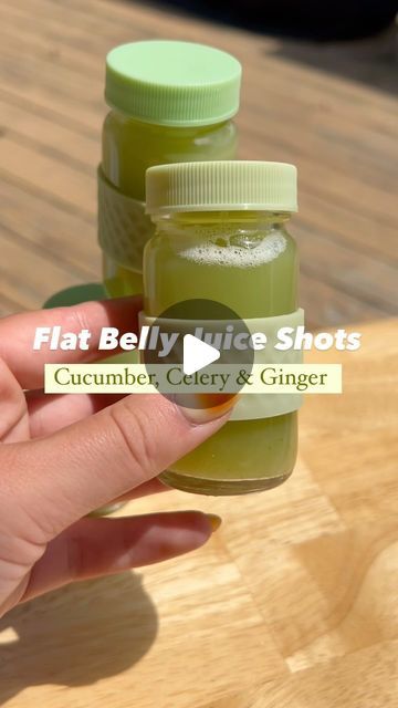 VANESSA SIMKINS | JUICES • SMOOTHIES on Instagram: "Lately I’ve been working on my gut health and made this recipe since it’s a ‘weak point’ for me. If that’s you, you might also love these 💚  The perfect juice shot for digestion & gut health, electrolyte balance, reducing water weight and bloat.  FLAT BELLY JUICE SHOTS   * 1/2 bunch celery (3-4 stalks) * 1/2 large cucumber or 1 small cucumber * 2 inch knob fresh ginger root * Coconut water, optional to make it milder   DIRECTIONS  Juice the produce together, and add them to your shot bottles. I like them as-is but if using coconut water to make the shot milder, add half of the juice to the jars and add the coconut water on top.  Save in the fridge or freeze for later use.  ☀️If you want to start juicing with a community that cares, join Celery Shot Recipe, Juice Recipes With Cucumber, High Blood Pressure Juice Recipes, Cucumber Shots Recipe, Gut Health Drinks, Health Shots Recipe, Juice Shots Recipes, Juices For Gut Health, Flat Belly Juice