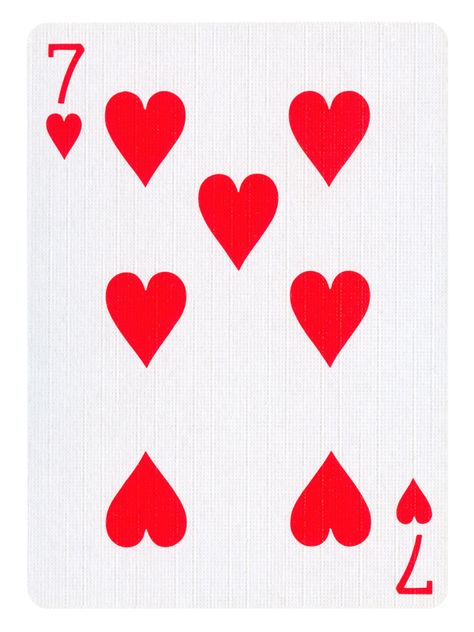 The number 7 7th Month, Hearts Playing Cards, Pop Art Drawing, 7 Seven, Lucky 7, Odd Numbers, Custom Decks, Card Tattoo, Number 7