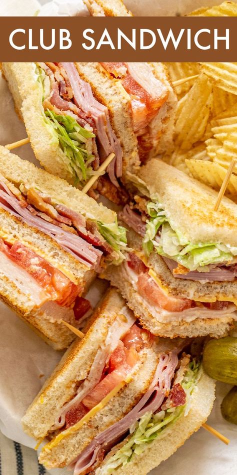 The perfect recipe idea for a picnic this summer! Deli Sandwiches Ideas, Cold Lunch Ideas For Men, Cold Lunch Ideas For Adults, Fun Sandwiches, Lunch Sandwich Recipes, Club Sandwiches, Beach Recipes, Club Sandwich Recipes, Sandwhich Recipes