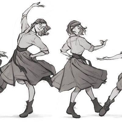 Katherine Wang, Dancing Drawing Reference, Expressions Sheet, Dancing Poses Drawing, Men Anatomy, Drawing Aesthetics, Dancing Drawing, Dancing Poses, Dancing Pose