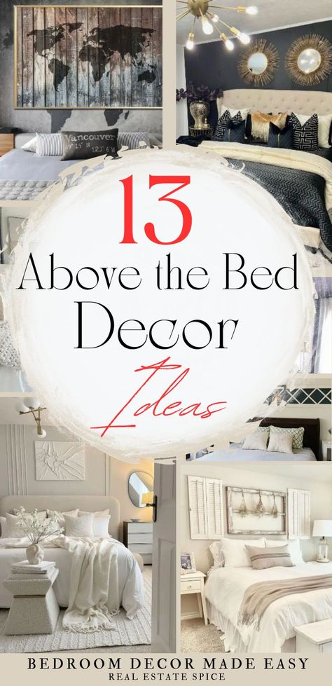 13 Stylish Ideas To Decorate Above Your Bed With Style Picture Ideas Above Bed, Art Over Master Bed, Above The Bed Decor Master, Primary Bedrooms Decor, Decorations Above Headboard, Art Above Master Bed Ideas, Bed Headboard Decor Ideas, Above A Bed Wall Decor, Wall Decor Above Bed Master