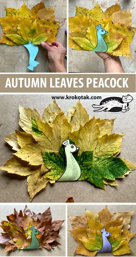 AUTUMN LEAVES PEACOCK Leaf Art For Kids, Craft Ideas For Decoration, Valentines Day Craft Ideas, Leaf Crafts Kids, Dry Leaf Art, Valentines Day Craft, Autumn Leaves Craft, Leaf Collage, Autumn Leaves Art