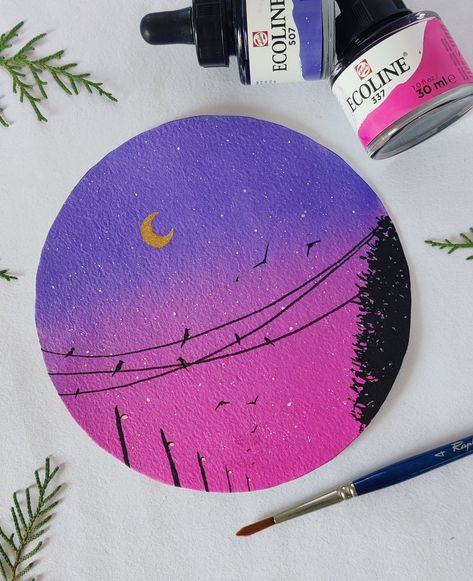 Painting Ideas On Circular Canvas, Small Round Canvas Painting Ideas Easy, Circle Canvas Painting Ideas Easy, Circular Canvas Painting Easy, Painting Ideas Circle, Circle Drawing Ideas Inspiration, Circle Canvas Painting Aesthetic, Painting On Circle Canvas, Circle Painting Ideas Easy