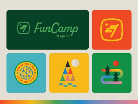 Fun Camp by Josh Warren on Dribbble Fun Camp, Camp Logo, Camp Brand, Youth Camp, Fall Camping, City Logo, Logo Type, Instagram Website, Vintage Camping