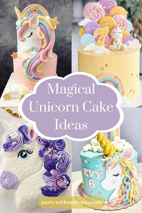 Cupcakes Unicorn Birthday, Cake Decorating Unicorn, Magical Unicorn Cake, Unicorn Shape Cake, Unicorn Rainbow Cake Birthday, Rainbow Unicorn Cake Birthday, Unicorn Cake Design Ideas, Simple Unicorn Cake, Unicorn Birthday Cake Ideas