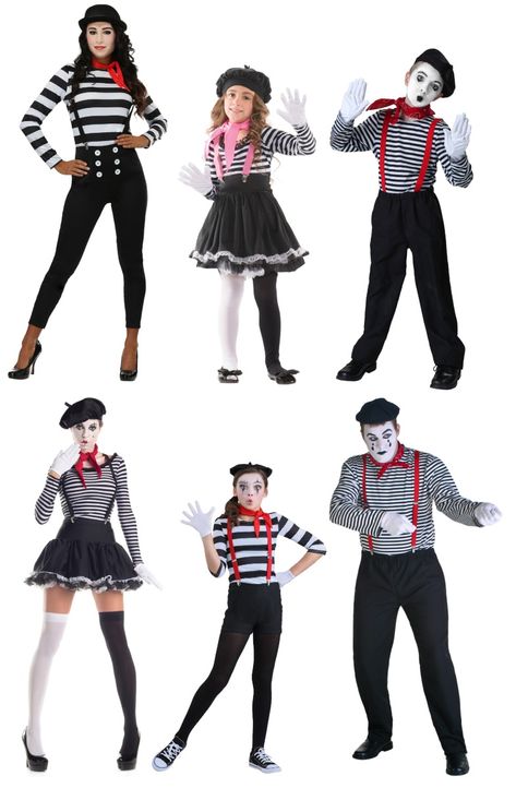 These 50  Circus Costumes Will Give You All the Greatest Showman Vibes - Halloween Costumes Blog Family Mime Costume, Circus People Costumes, Circus Custome Women, Circus Party Outfit Woman, Circus Theme Costume Women, Easy Circus Costume Diy, Circus Carnival Costumes, Circus Theme Outfits Women, Circus Performer Outfit